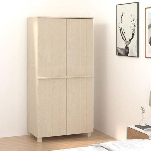 vidaXL vidaXL Solid Pine Wood Wardrobe 89x50x180 cm Honey Brown with Hanging Rod for Organized Clothing Storage - Wardrobe