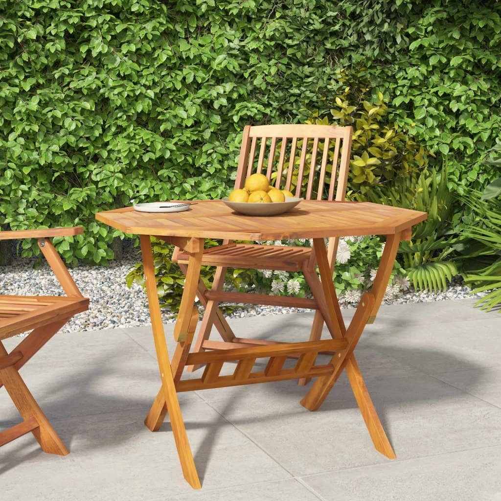 Folding Garden Table 135x85x75 cm Solid Acacia Wood by vidaXL