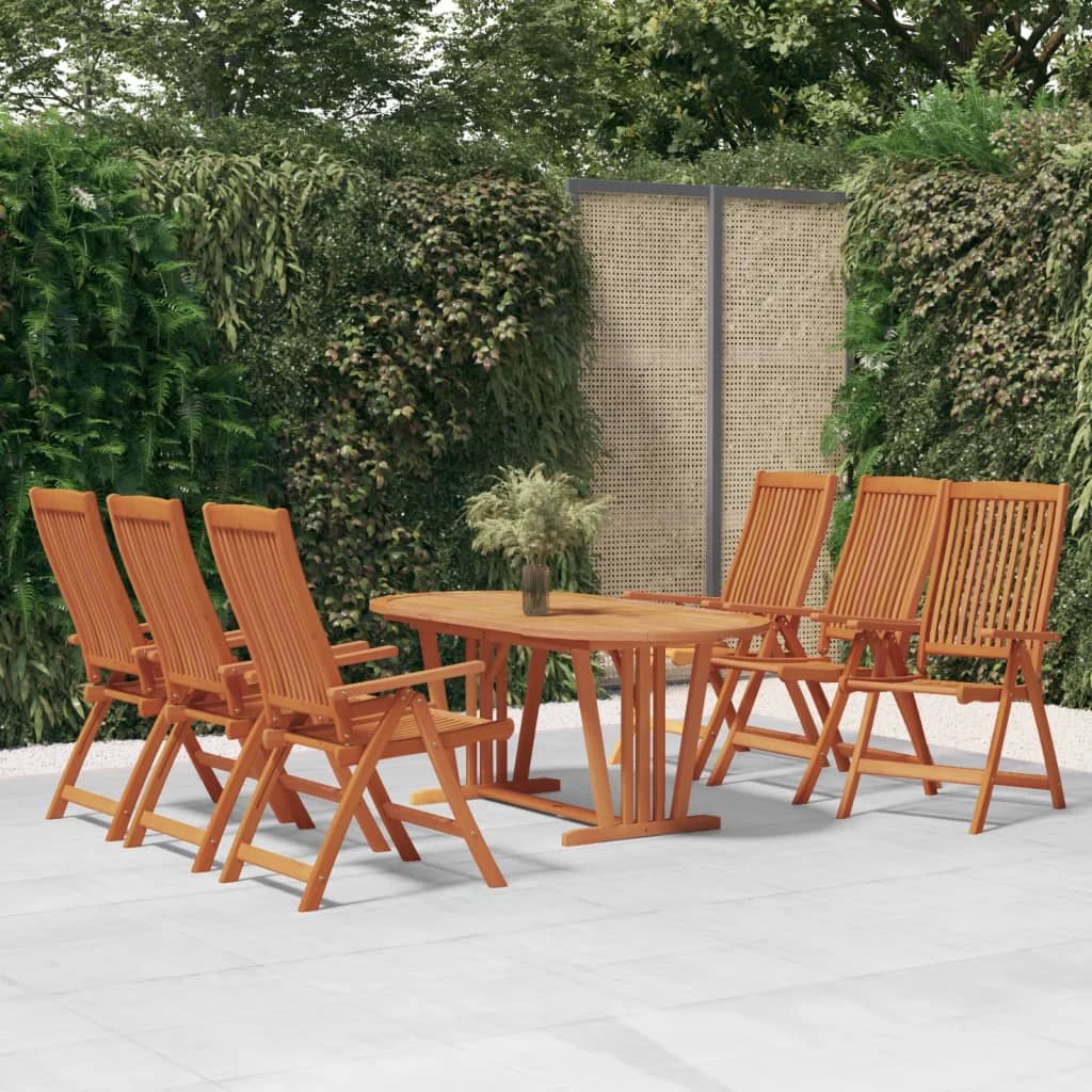 vidaXL VidaXL Garden Dining Set 5 Piece Round Table And Chairs Solid Eucalyptus Outdoor Patio - Garden Set