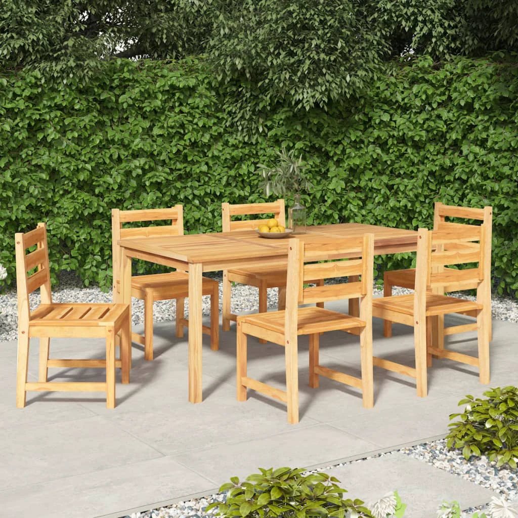 VidaXL Garden Dining Set Three-Piece Compact Teak Solid Wood Kiln-Dried Finish For Outdoor Patio by vidaXL