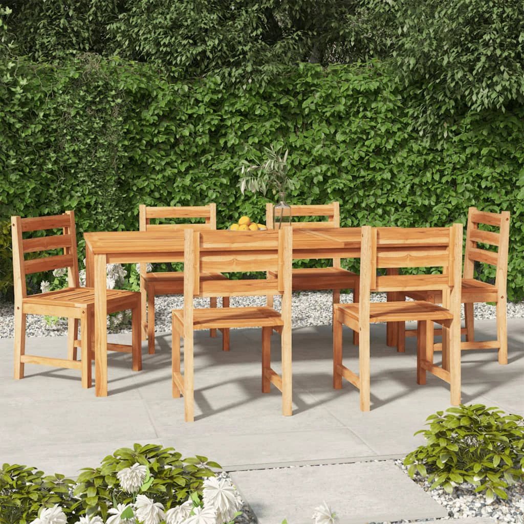 VidaXL Garden Dining Set Three-Piece Compact Teak Solid Wood Kiln-Dried Finish For Outdoor Patio by vidaXL