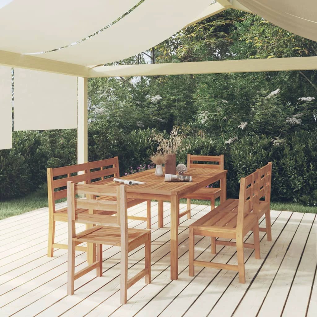 vidaXL VidaXL Garden Dining Set Three-Piece Compact Teak Solid Wood Kiln-Dried Finish For Outdoor Patio - Garden Set