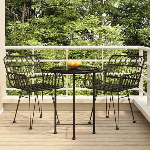 vidaXL vidaXL 3 Piece Garden Dining Set with Weather Resistant Poly Rattan for Outdoor Entertaining - Garden Set