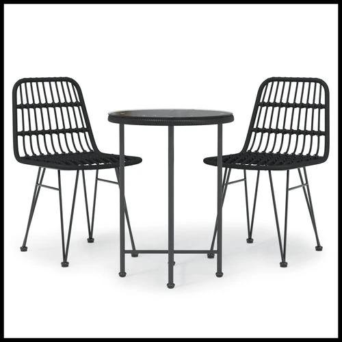 vidaXL 3 Piece Outdoor Dining Set with Weather Resistant Poly Rattan for Stylish Garden Spaces by vidaXL