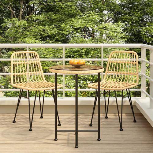 vidaXL 3 Piece Outdoor Dining Set with Weather Resistant Poly Rattan for Stylish Garden Spaces by vidaXL