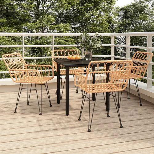 vidaXL vidaXL 7 Piece Garden Dining Set with Weather Resistant Poly Rattan for Outdoor Entertaining - Garden Set