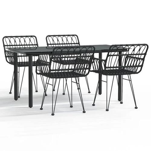 vidaXL 7 Piece Garden Dining Set with Weather Resistant Poly Rattan for Outdoor Entertaining by vidaXL
