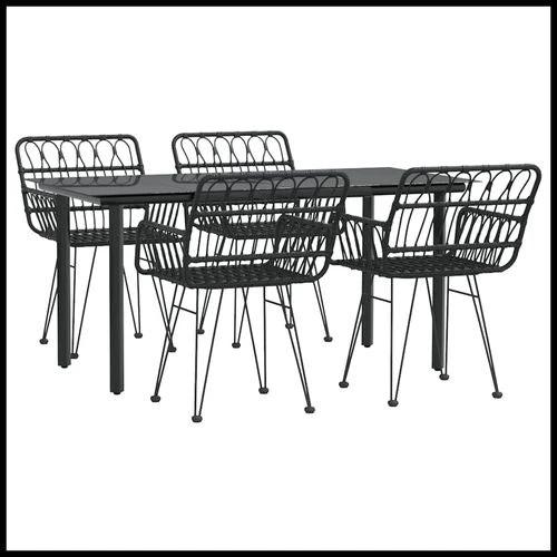 vidaXL 7 Piece Garden Dining Set with Weather Resistant Poly Rattan for Outdoor Entertaining by vidaXL