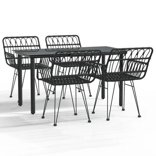vidaXL 7 Piece Garden Dining Set with Weather Resistant Poly Rattan for Outdoor Entertaining by vidaXL