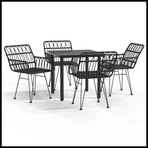 vidaXL vidaXL 7 Piece Garden Dining Set with Weather Resistant Poly Rattan for Outdoor Entertaining - Garden Set