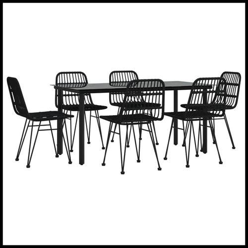 vidaXL vidaXL 3 Piece Garden Dining Set with Weather Resistant PE Rattan for Outdoor Dining Enthusiasts - Garden Set