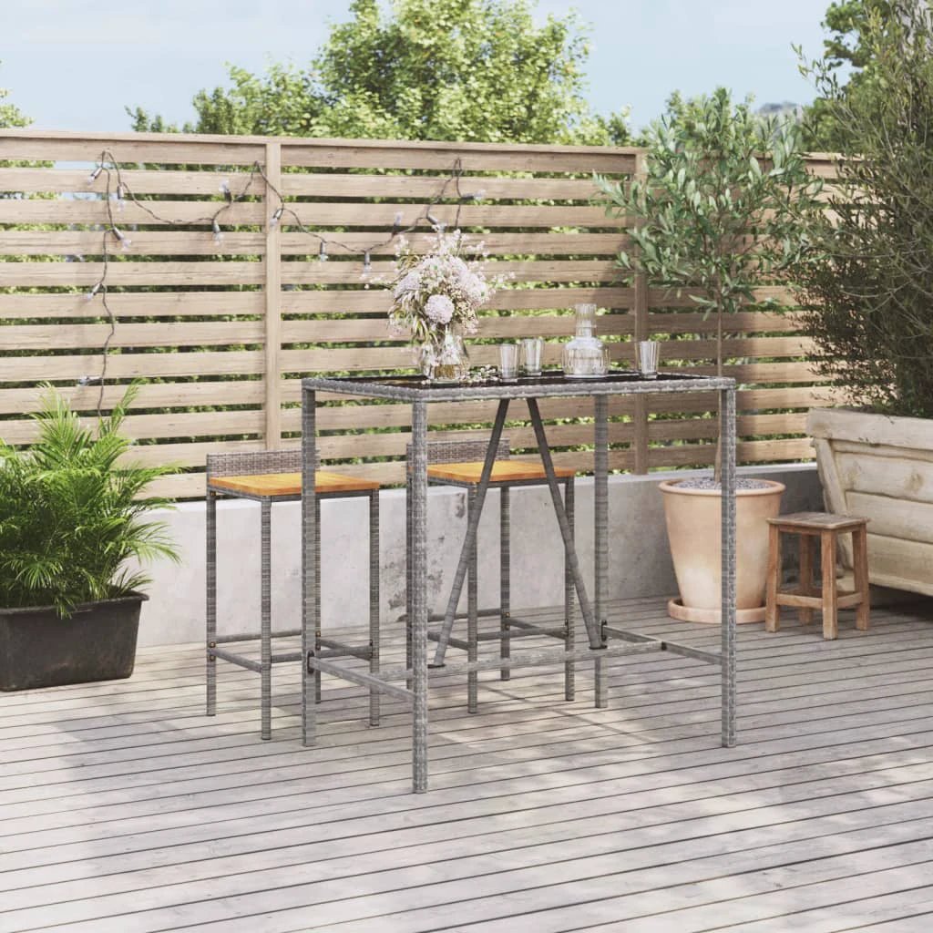 vidaXL vidaXL Outdoor Bar Table Brown 70x70x110 cm Poly Rattan - Garden Table