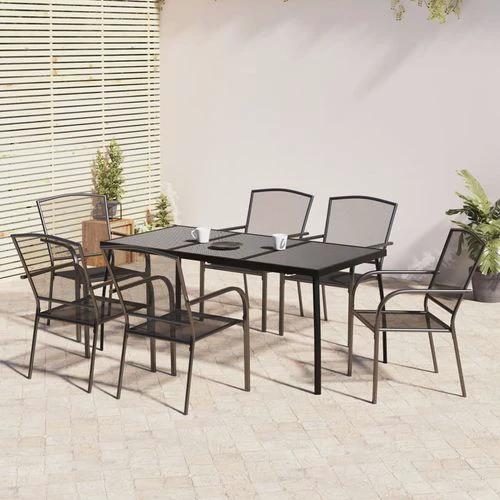 vidaXL vidaXL 3 Piece Garden Dining Set Anthracite Steel with Durable Powder Coating for Outdoor Entertaining - Garden Set