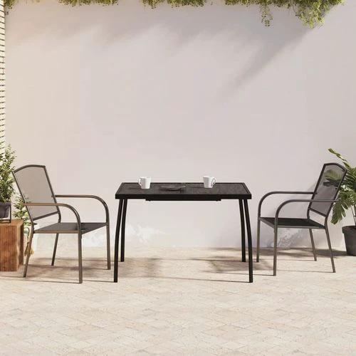 vidaXL vidaXL 3 Piece Garden Dining Set Anthracite Steel with Durable Powder Coating for Outdoor Entertaining - Garden Set