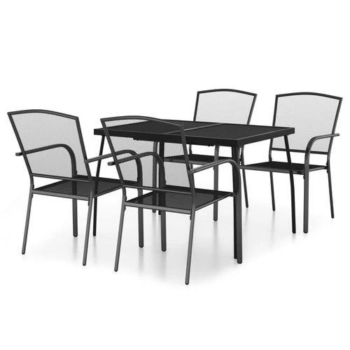 vidaXL 3 Piece Garden Dining Set Anthracite Steel with Durable Powder Coating for Outdoor Entertaining by vidaXL