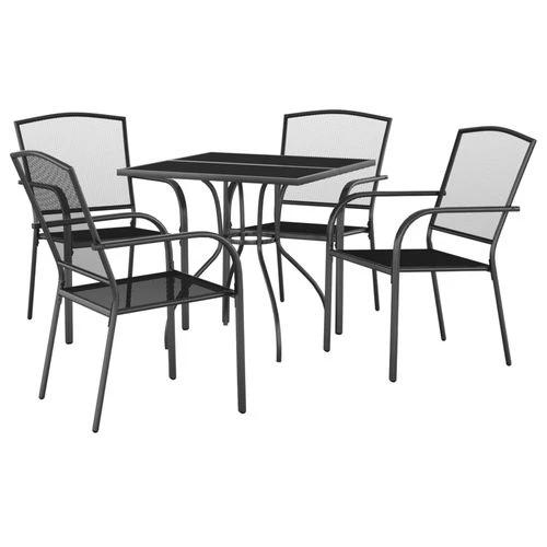 vidaXL 3 Piece Garden Dining Set Anthracite Steel with Durable Powder Coating for Outdoor Entertaining by vidaXL
