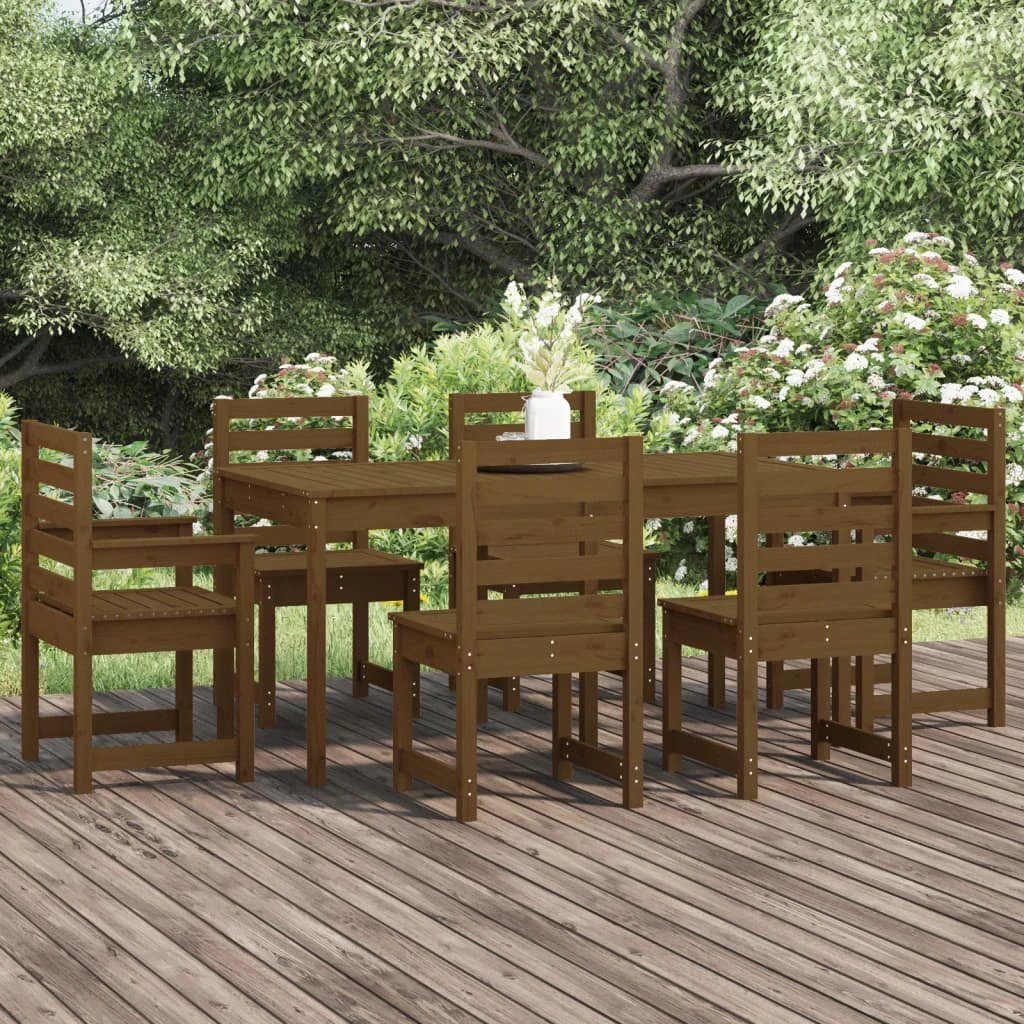 vidaXL VidaXL Garden Dining Set 7pc Solid Pine Outdoor - Garden Set