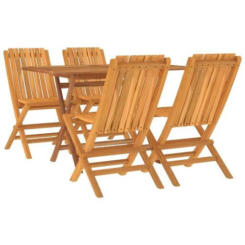 vidaXL vidaXL 5 Piece Garden Dining Set 120x70x75 cm Solid Teak Wood Foldable Outdoor Furniture for Family Meals and Entertaining - Garden Set