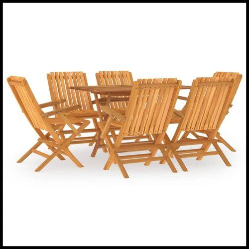 vidaXL 5 Piece Garden Dining Set 120x70x75 cm Solid Teak Wood Foldable Outdoor Furniture for Family Meals and Entertaining by vidaXL