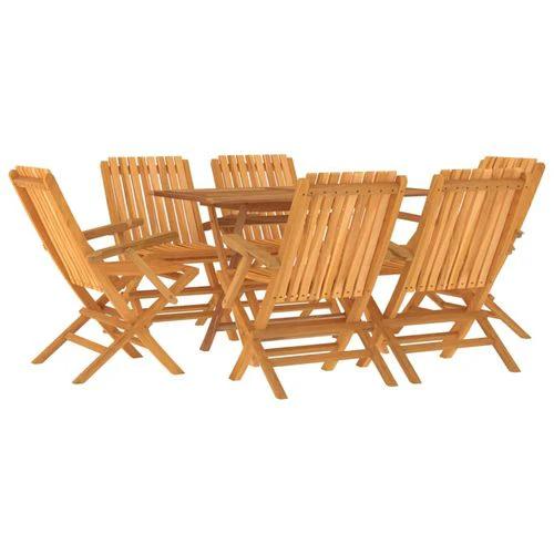 vidaXL 5 Piece Garden Dining Set 120x70x75 cm Solid Teak Wood Foldable Outdoor Furniture for Family Meals and Entertaining by vidaXL