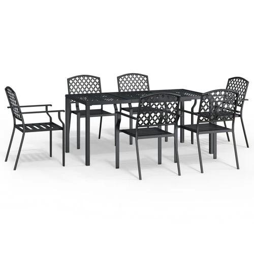 vidaXL 3 Piece Garden Dining Set with Anthracite Steel Construction and Elegant Design for Outdoor Entertaining by vidaXL