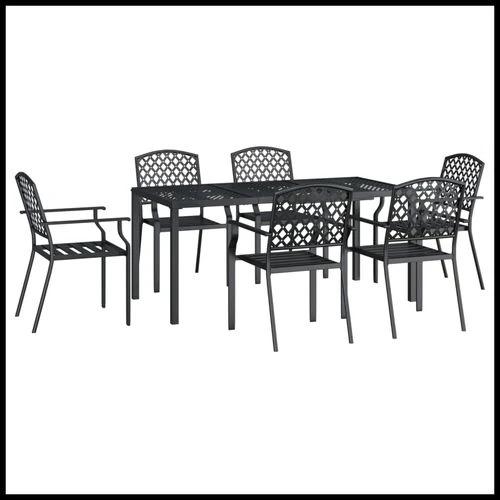 vidaXL 3 Piece Garden Dining Set with Anthracite Steel Construction and Elegant Design for Outdoor Entertaining by vidaXL