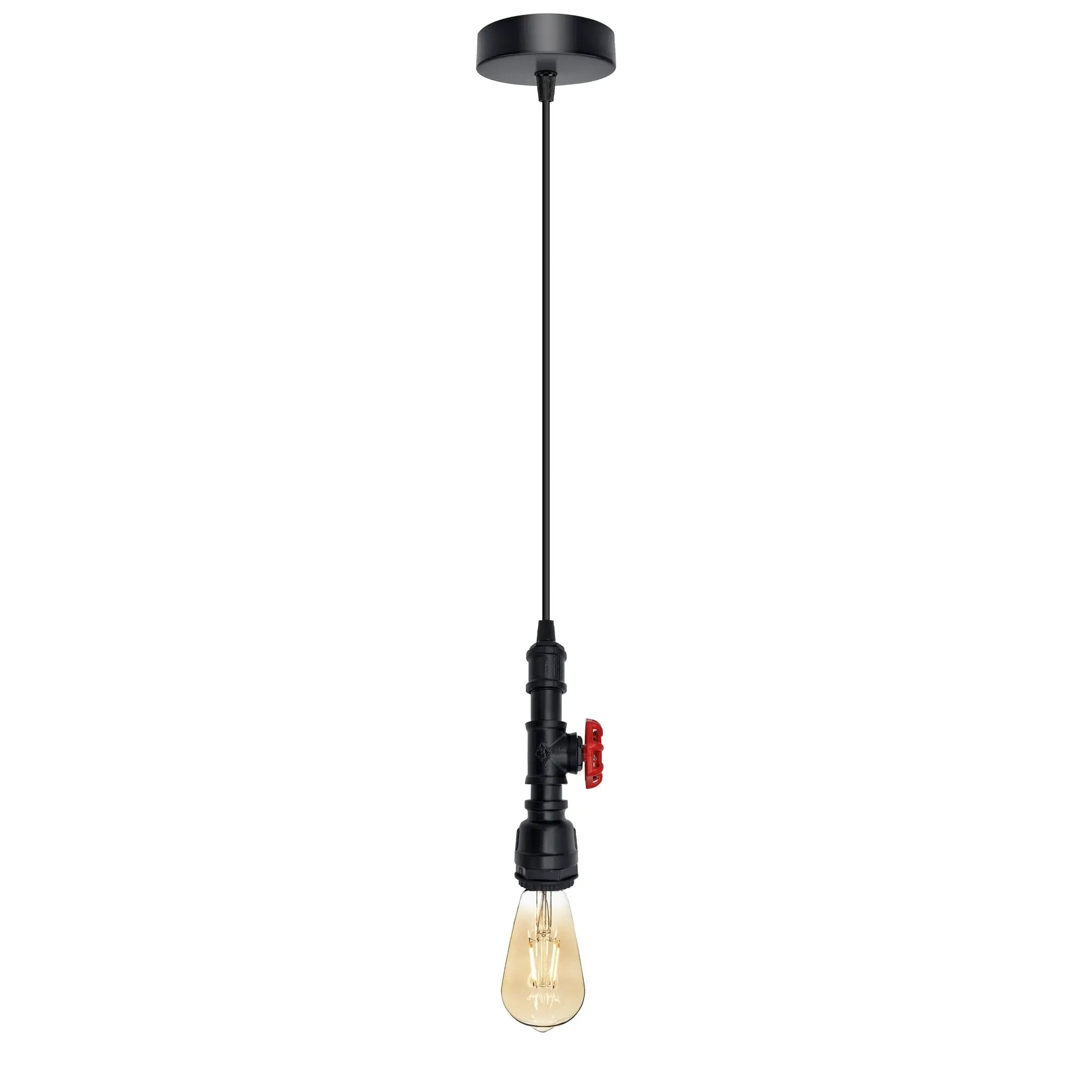 Un-branded Vintage industrial metal pendant pipe light E27 fitting 95cm adjustable cable - Pendant Lights