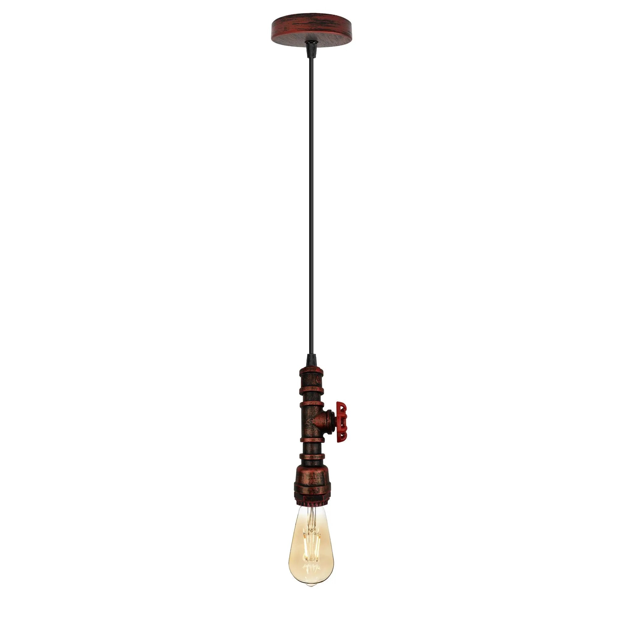 Un-branded Vintage industrial metal pendant pipe light E27 fitting 95cm adjustable cable - Pendant Lights