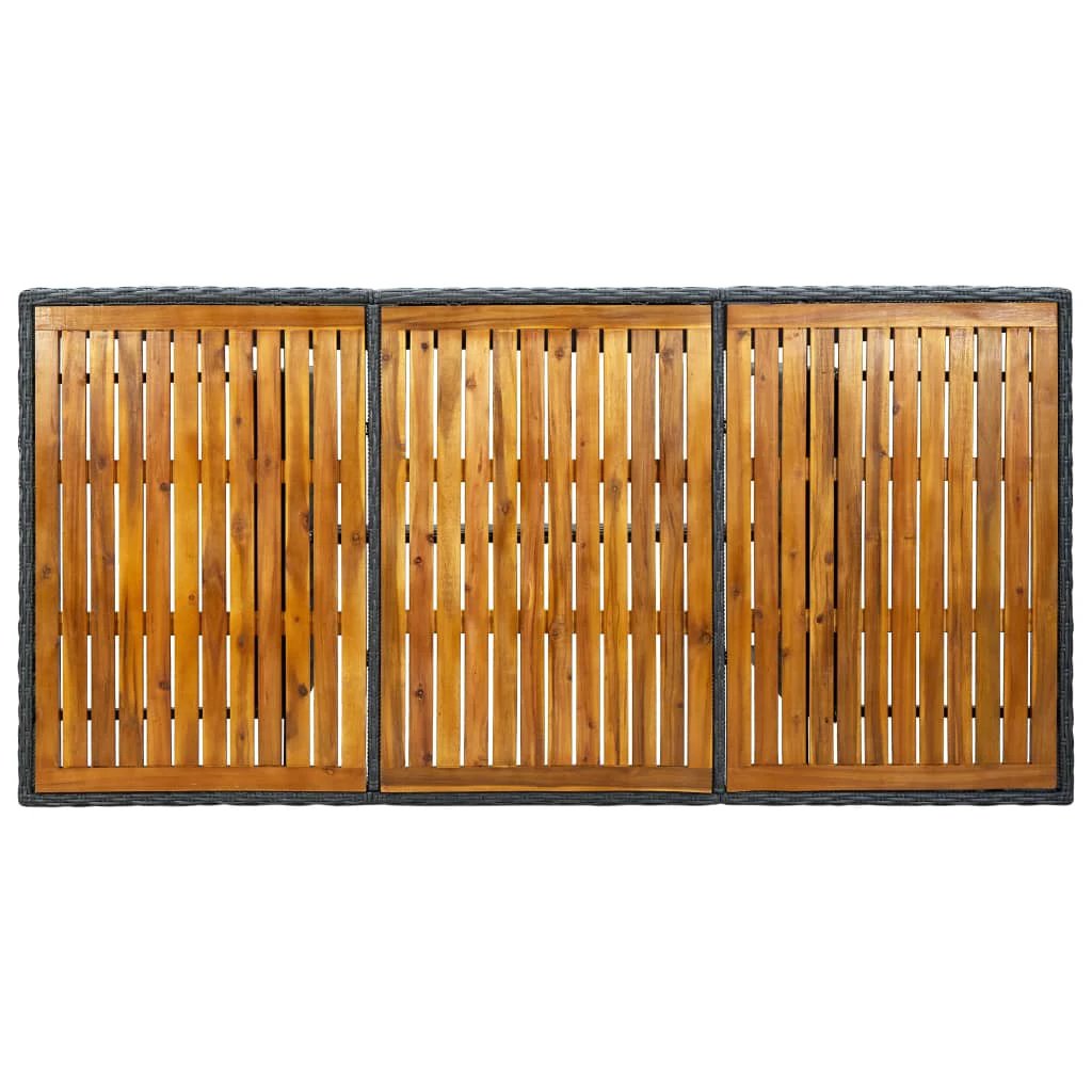 vidaXL Garden Table Dark Grey Poly Rattan and Tempered Glass by vidaXL