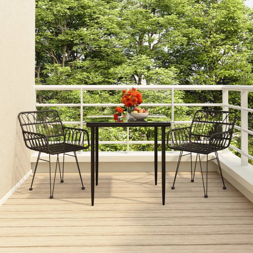 vidaXL VidaXL Garden Dining Set Poly Rattan 3 Piece Weatherproof - Garden Set