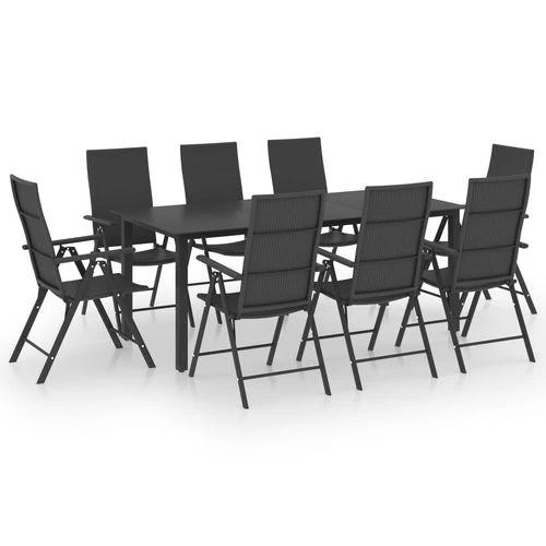 vidaXL 3 Piece Garden Dining Set 80x80x74 cm Weather-Resistant PE Rattan and Glass Table for Outdoor Patio Use by vidaXL