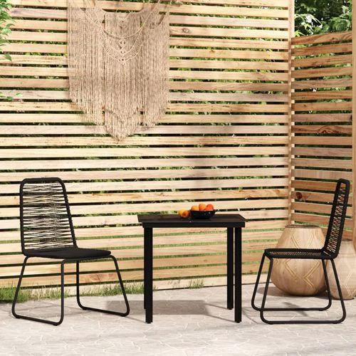 vidaXL 5 Piece Garden Dining Set 160x80x74 cm Weather-Resistant Black Outdoor Furniture for Patio and Backyard by vidaXL