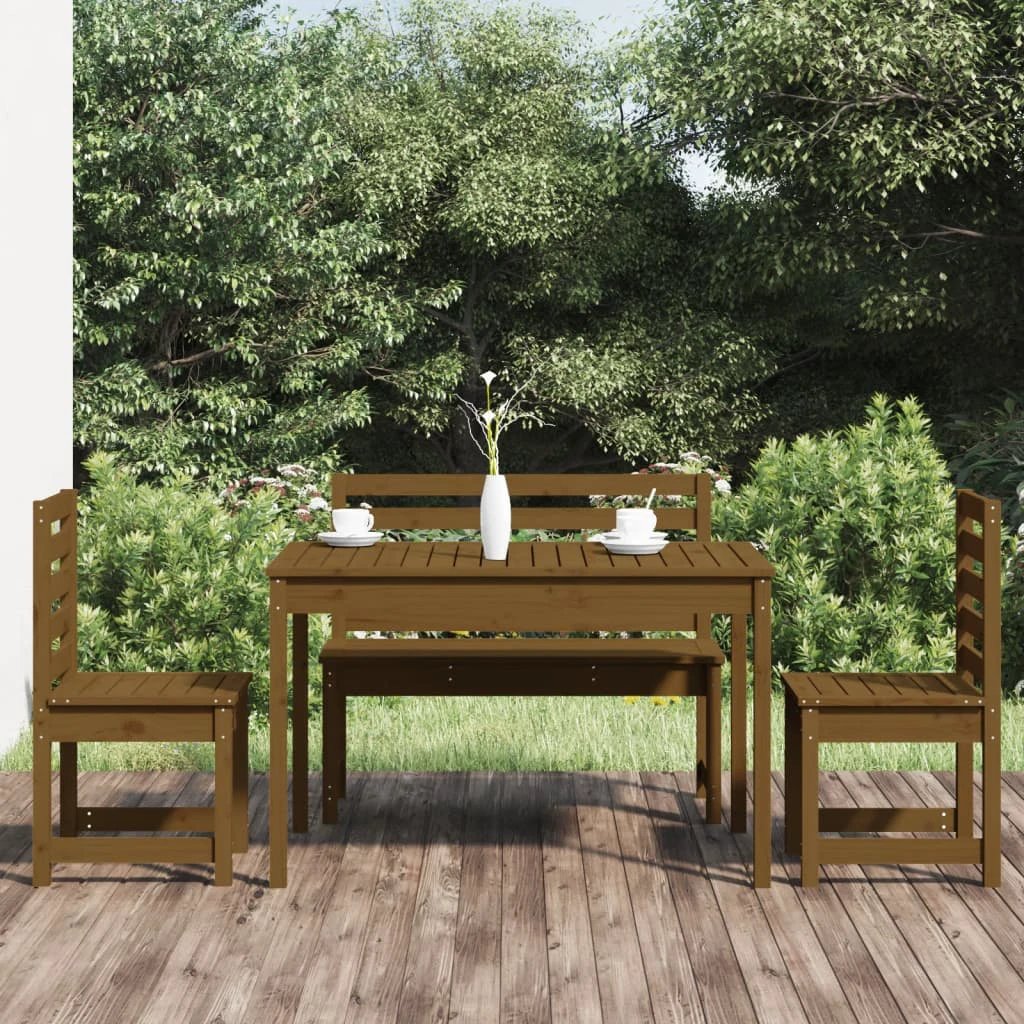 vidaXL VidaXL Garden Dining Set Solid Pine 4 Piece Outdoor - Garden Set