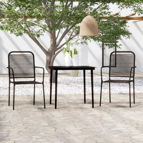 vidaXL 5 Piece Garden Dining Set Black Cotton Rope and Steel by vidaXL