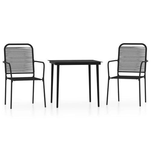 vidaXL 5 Piece Garden Dining Set Black Cotton Rope and Steel by vidaXL