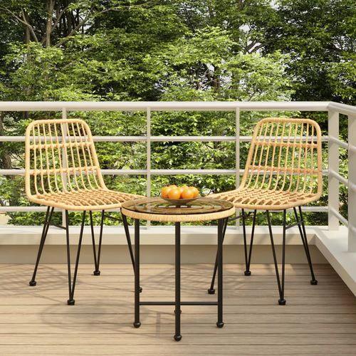 vidaXL vidaXL 3 Piece Garden Dining Set with Weather Resistant Poly Rattan for Outdoor Entertaining - Garden Set