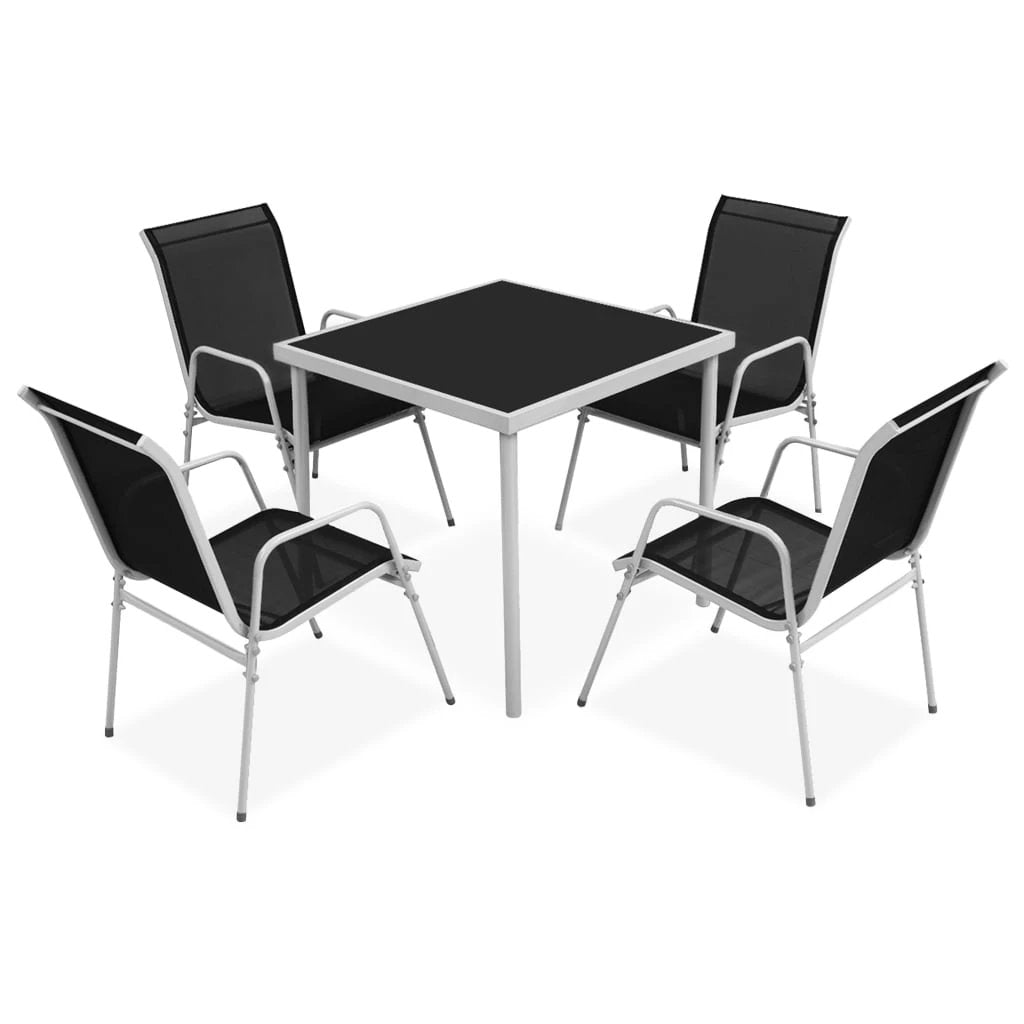 vidaXL VidaXL Outdoor Dining Set 7 Piece Glass Top Table Patio - Garden Set