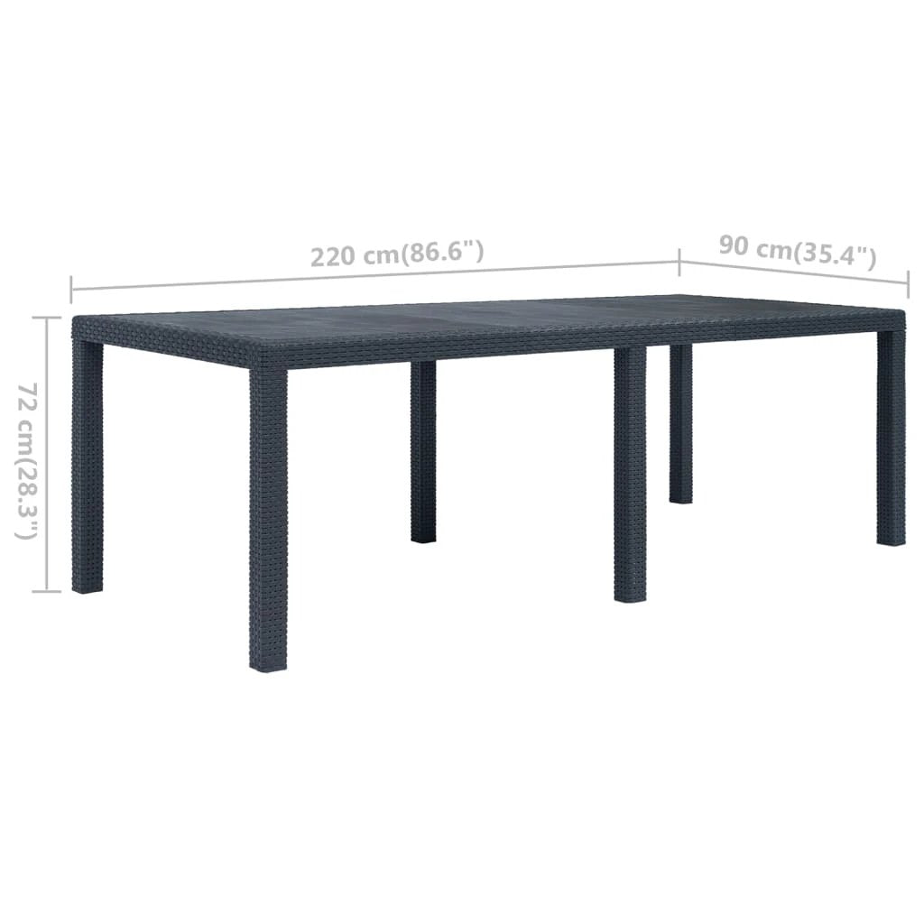 vidaXL vidaXL Garden Table White 79x79x72 cm Plastic Rattan Look - Garden Table