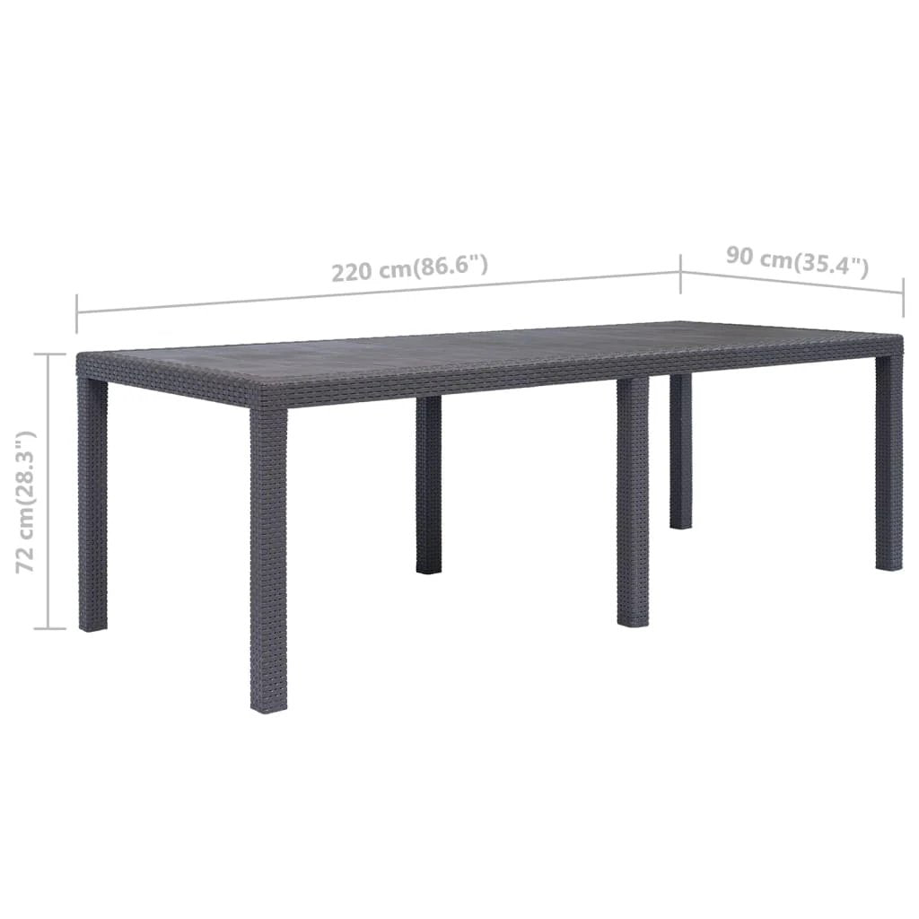 vidaXL vidaXL Garden Table White 79x79x72 cm Plastic Rattan Look - Garden Table