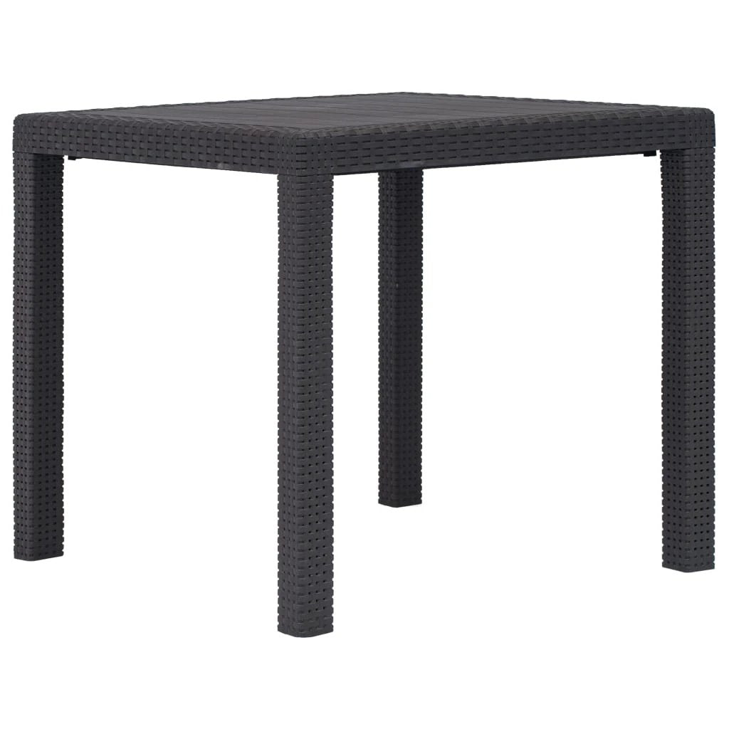 vidaXL vidaXL Garden Table White 79x79x72 cm Plastic Rattan Look - Garden Table
