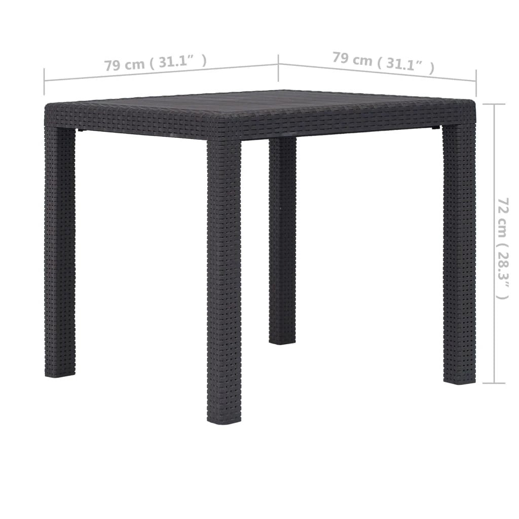 vidaXL vidaXL Garden Table White 79x79x72 cm Plastic Rattan Look - Garden Table