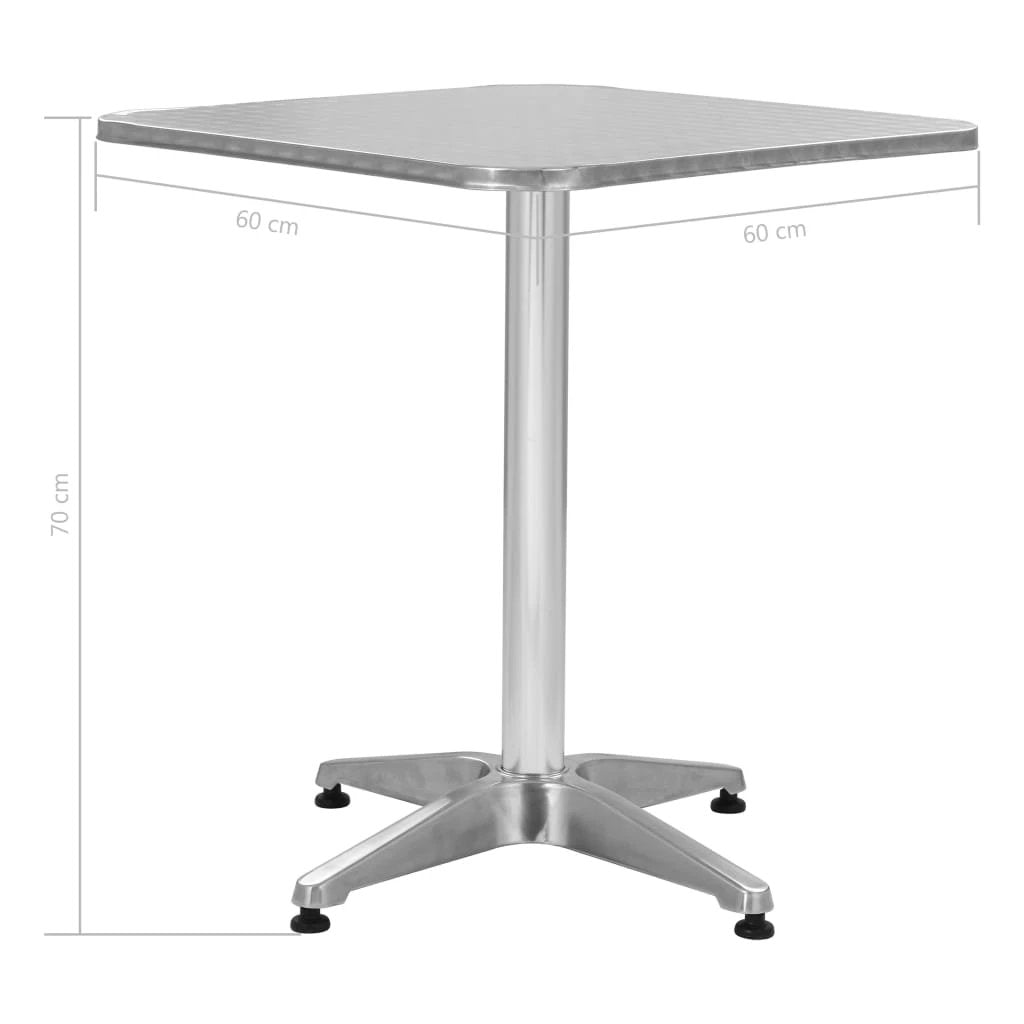 vidaXL Garden Table Silver 60x70 cm Aluminium by vidaXL