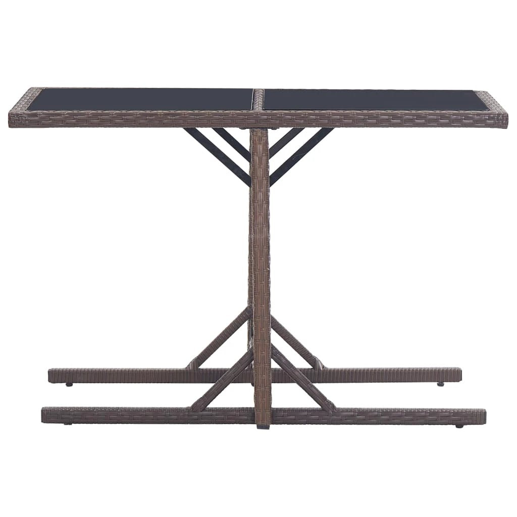 vidaXL vidaXL Garden Table Black 110x53x72 cm Glass and Poly Rattan - Garden Table