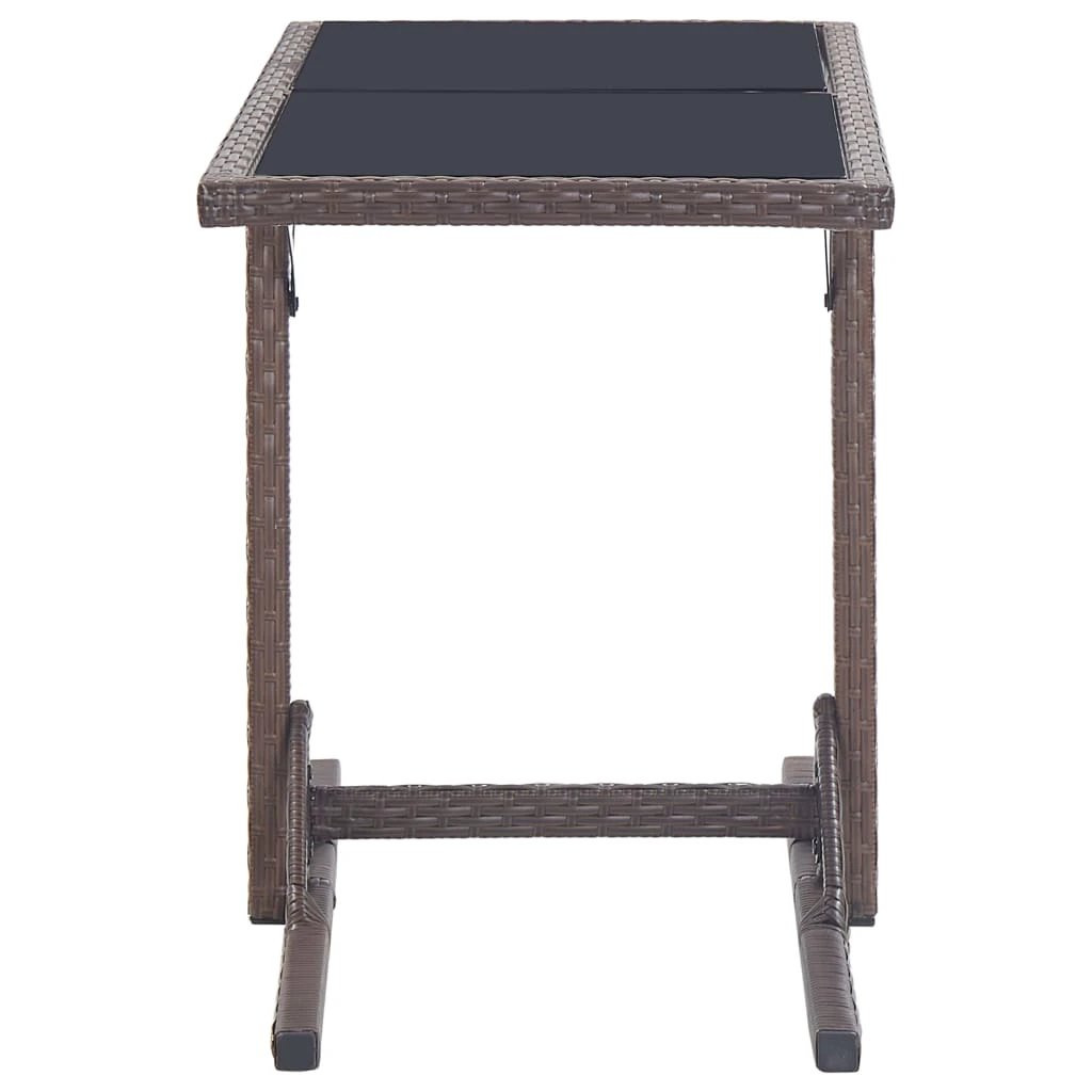 vidaXL vidaXL Garden Table Black 110x53x72 cm Glass and Poly Rattan - Garden Table