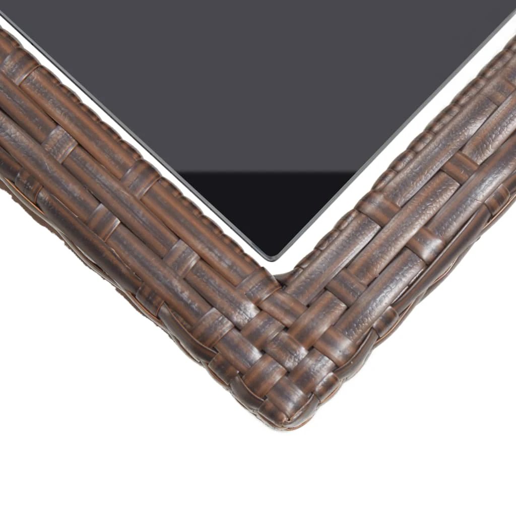 vidaXL vidaXL Garden Table Black 110x53x72 cm Glass and Poly Rattan - Garden Table