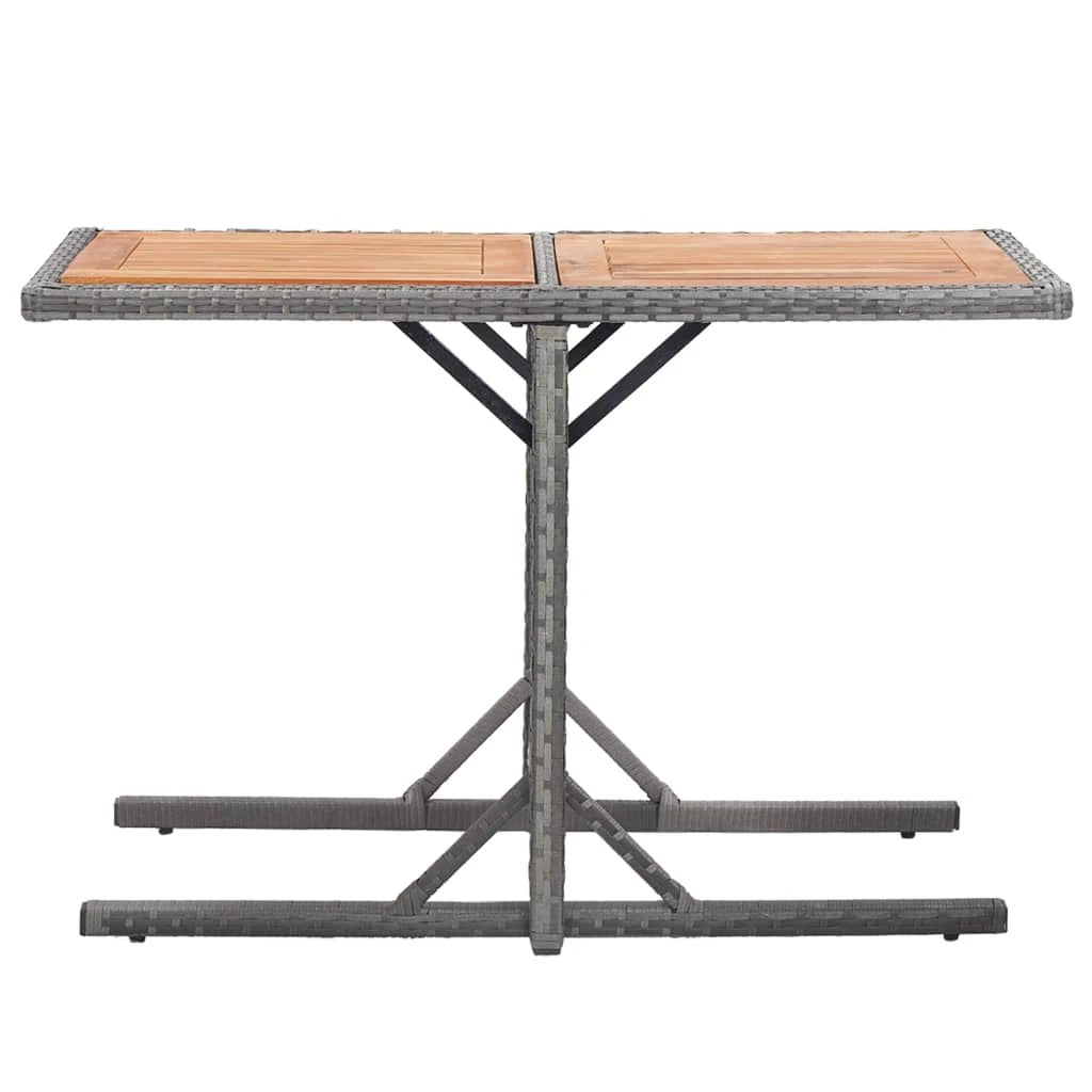 vidaXL Garden Table Black 110x53x72 cm Glass and Poly Rattan by vidaXL