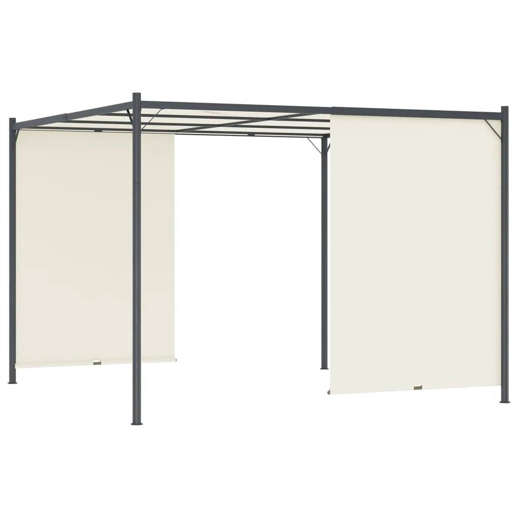 vidaXL Pergola with Adjustable Roof Cream White 3x3 m Steel by vidaXL