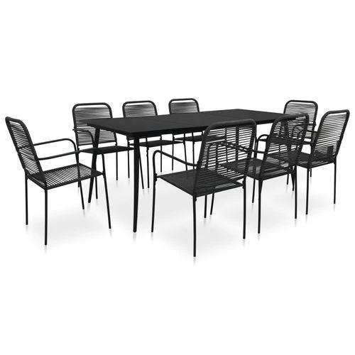 vidaXL 5 Piece Outdoor Dining Set Cotton Rope and Steel Black by vidaXL