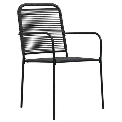 vidaXL 5 Piece Outdoor Dining Set Cotton Rope and Steel Black by vidaXL