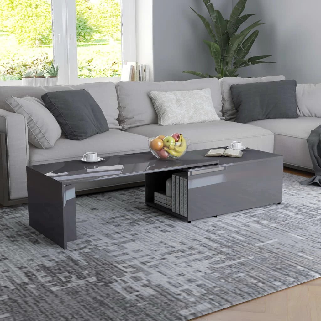 vidaXL Coffee Table 150x50x35 cm Smoked Oak Finish Engineered Wood Living Room Decor by vidaXL